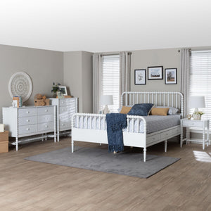 Baxton Studio Lucera Full Bedroom Set Spindle Accents Storage Platform White