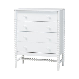 Baxton Studio Lucera Full Bedroom Set Spindle Accents Storage Platform White