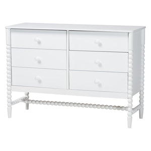 Baxton Studio Lucera Full Bedroom Set Spindle Accents Storage Platform White