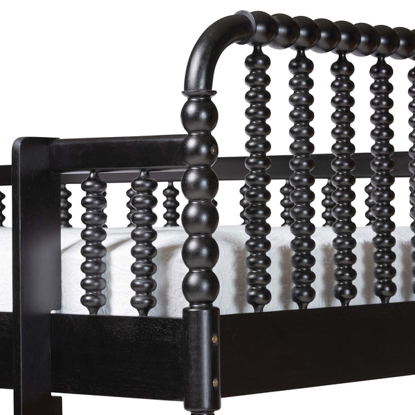 Baxton Studio Lucera Rubberwood Spindle Bunk Bed with Ladder and Guard Rail for Kids