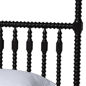 Baxton Studio Callison Rubberwood Canopy Bed Farmhouse Spindle King Frame
