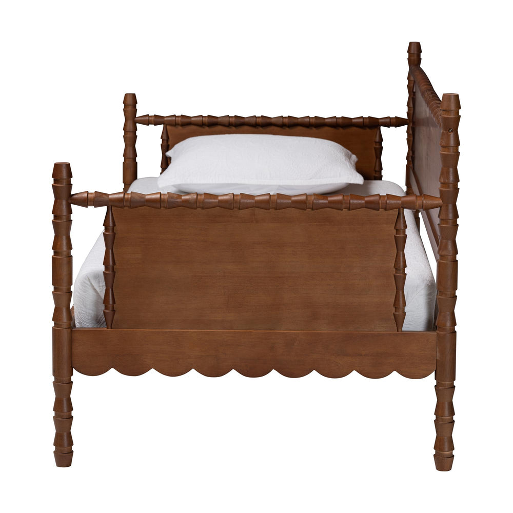 Baxton Studio Baxton Studio Danette Rubberwood Bobbin Spindle Daybed for Cottage Bedroom Decor MG0260-1-Walnut-Daybed-Twin