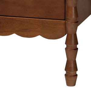 Baxton Studio Danette Rubberwood Queen Canopy Bedroom Set with Bobbin Spindle Detail