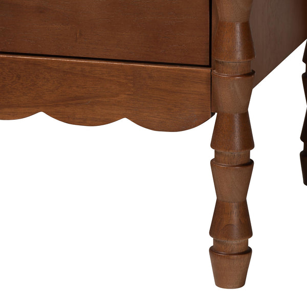 Baxton Studio Danette Bobbin Rubberwood Queen Bedroom Set with Platform Bed Artisan Style