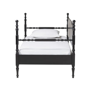 Baxton Studio Gaetano Rubberwood Twin Daybed Spindle Posts Woven Rope Coastal Appeal