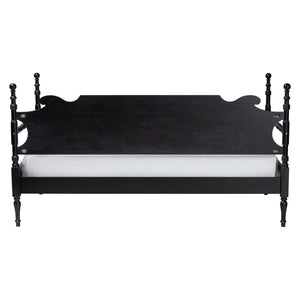 Baxton Studio Gaetano Rubberwood Twin Daybed Spindle Posts Woven Rope Coastal Appeal
