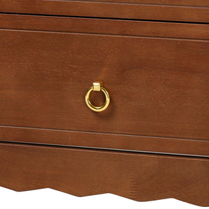 Baxton Studio Seamus Queen Bedroom Set Solid Rubberwood Farmhouse Platform Bed with Nightstand