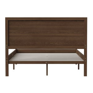 English Elm Kingston Full Size Solid Wood Platform Bed with Integrated Headboard for Modern Bedroom Style Brown In Stock. Usually ships in 24 - 48 business hours MG09003FB-F-BRN-GG