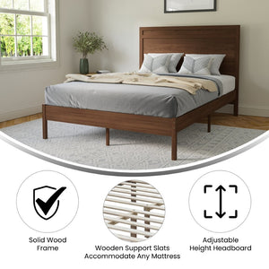 English Elm Kingston Full Size Solid Wood Platform Bed with Integrated Headboard for Modern Bedroom Style Brown In Stock. Usually ships in 24 - 48 business hours MG09003FB-F-BRN-GG
