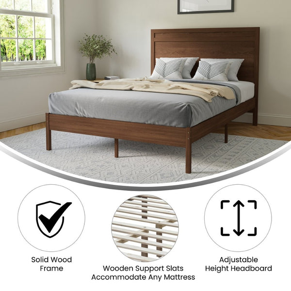English Elm Kingston Full Size Solid Wood Platform Bed with Integrated Headboard for Modern Bedroom Style Brown In Stock. Usually ships in 24 - 48 business hours MG09003FB-F-BRN-GG
