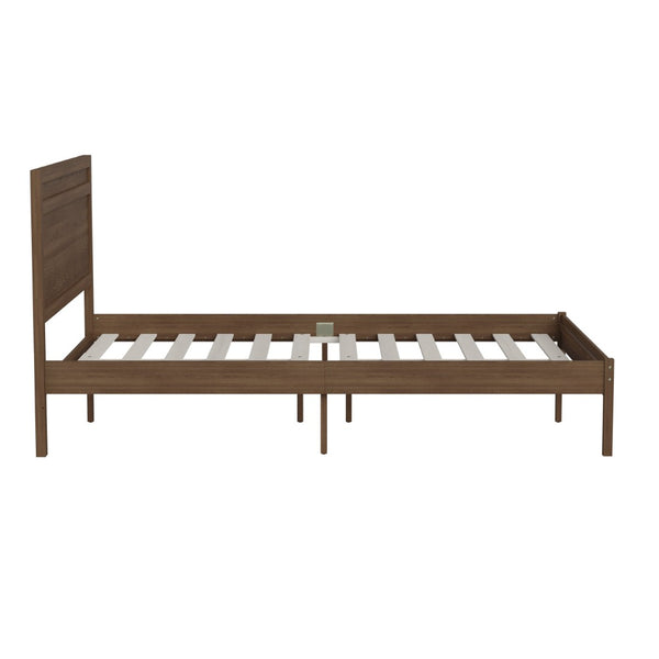 English Elm Kingston Full Size Solid Wood Platform Bed with Integrated Headboard for Modern Bedroom Style Brown In Stock. Usually ships in 24 - 48 business hours MG09003FB-F-BRN-GG