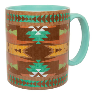 Hiend Accents Mg1814/01 Mesa Mug Set - Stylish 4-piece Ceramic Mugs With Vibrant Aztec Designs For Every Occasion Multi Color Ceramic Mg1814