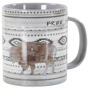 Hiend Accents Free Spirit Mug Set - Elegant Southwestern Design Perfect For Cozy Gatherings And Tranquil Mornings White,Gray Ceramic Mg1835