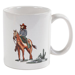 Hiend Accents Ranch Life Cowgirl Mug Set - Celebrate Western Spirit With 4 Durable Ceramic Mugs For Every Sip Duffle Bag Ceramic Mg2138-df-cg