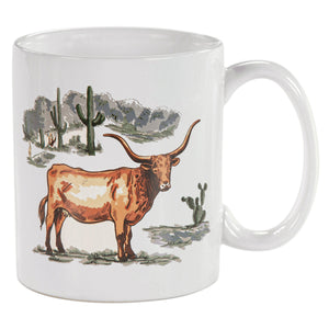 Hiend Accents Ranch Life Longhorn Mug Set - Charming Rustic Design For Your Table, Perfect For Coffee Lovers Duffle Bag Ceramic Mg2138-df-lh
