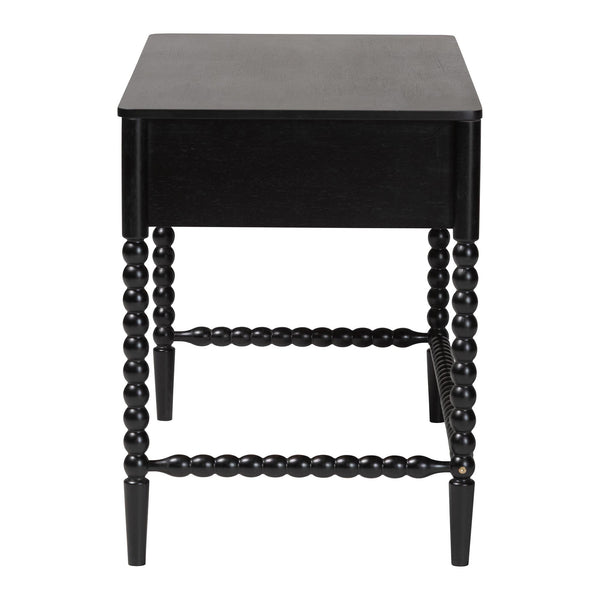 Baxton Studio Lucera Rubberwood Writing Desk with Bobbin Spindles and Three Drawers for Home Office