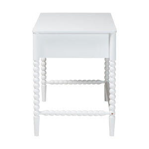 Baxton Studio Lucera Rubberwood Writing Desk with Bobbin Spindles and Three Drawers for Home Office