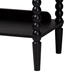 Baxton Studio Lucera Bobbin Spindle 5 Tier Rubberwood Bookcase Farmhouse Living Room Shelf