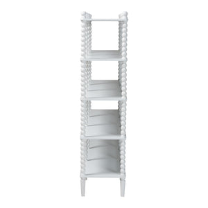 Baxton Studio Lucera Bobbin Spindle 5 Tier Rubberwood Bookcase Farmhouse Living Room Shelf