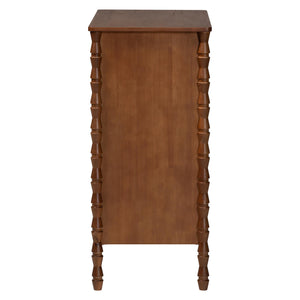 Baxton Studio Danette Bobbin Rubberwood 4-drawer Chest with Sculpted Hourglass Legs