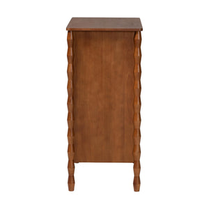 Baxton Studio Seamus Rubberwood 4-drawer Chest Bobbin Carved Frame Bedroom Storage