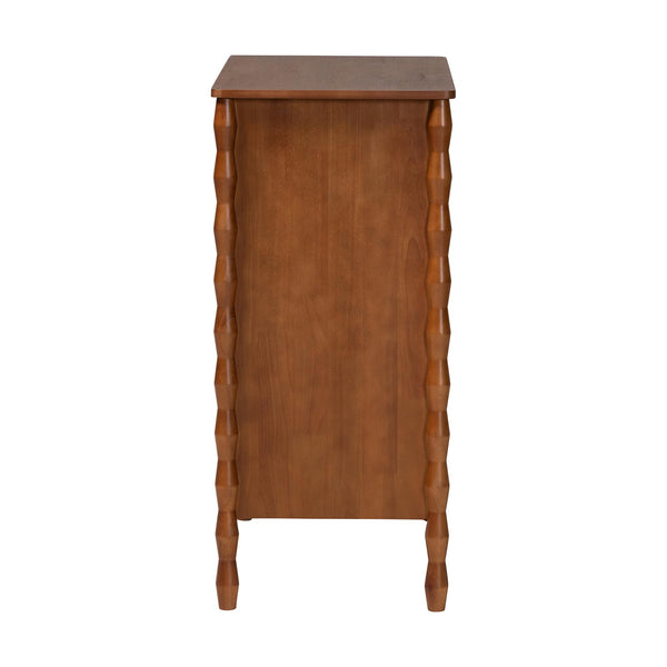 Baxton Studio Seamus Rubberwood 4-drawer Chest Bobbin Carved Frame Bedroom Storage