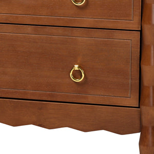 Baxton Studio Seamus Rubberwood 4-drawer Chest Bobbin Carved Frame Bedroom Storage