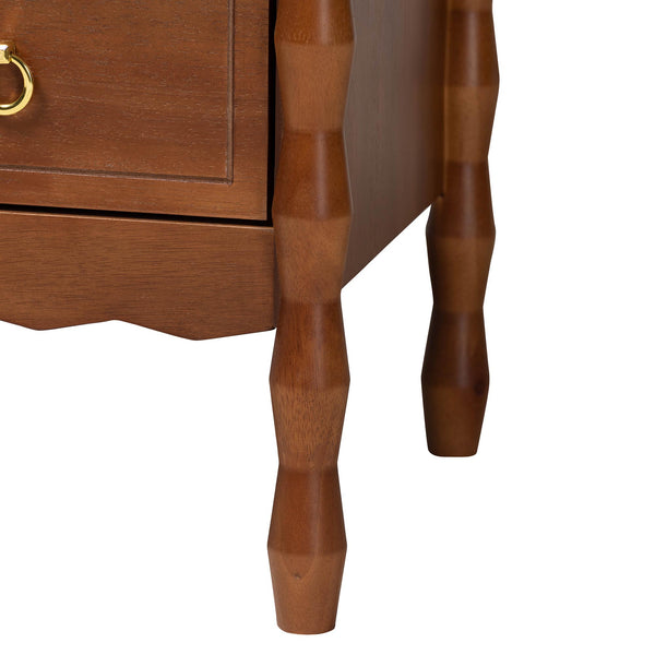 Baxton Studio Seamus Rubberwood 4-drawer Chest Bobbin Carved Frame Bedroom Storage