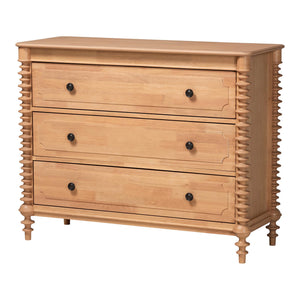 Baxton Studio Baxton Studio Neviah Rubberwood 3-drawer Chest Farmhouse Bedroom Storage MG9029-Beech-3DW-Chest
