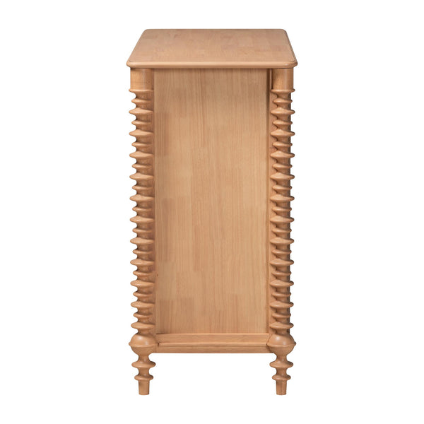 Baxton Studio Neviah Rubberwood 3-drawer Chest Farmhouse Bedroom Storage