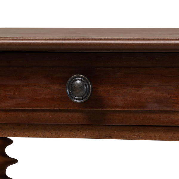 Baxton Studio Neviah Rubberwood Farmhouse Nightstand with Spindle Legs Open Shelf
