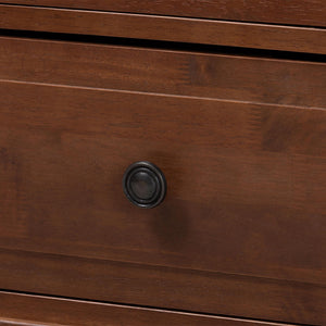 Baxton Studio Neviah Rubberwood Two Drawer Nightstand Farmhouse Spindle Bedside