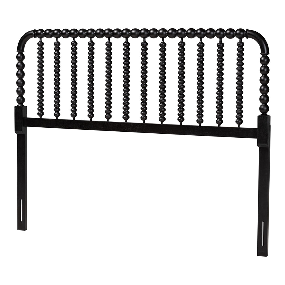 Baxton Studio Baxton Studio Finley Solid Wood Bobbin Spindle Headboard for Farmhouse Bedroom Decor MG9820-Black-Full-Headboard
