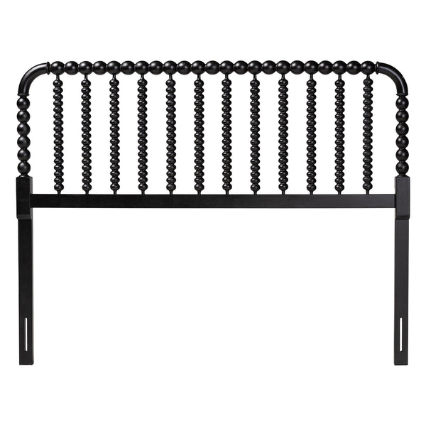 Baxton Studio Finley Solid Rubberwood Bobbin Spindle Headboard for Cottage Farmhouse Bedroom