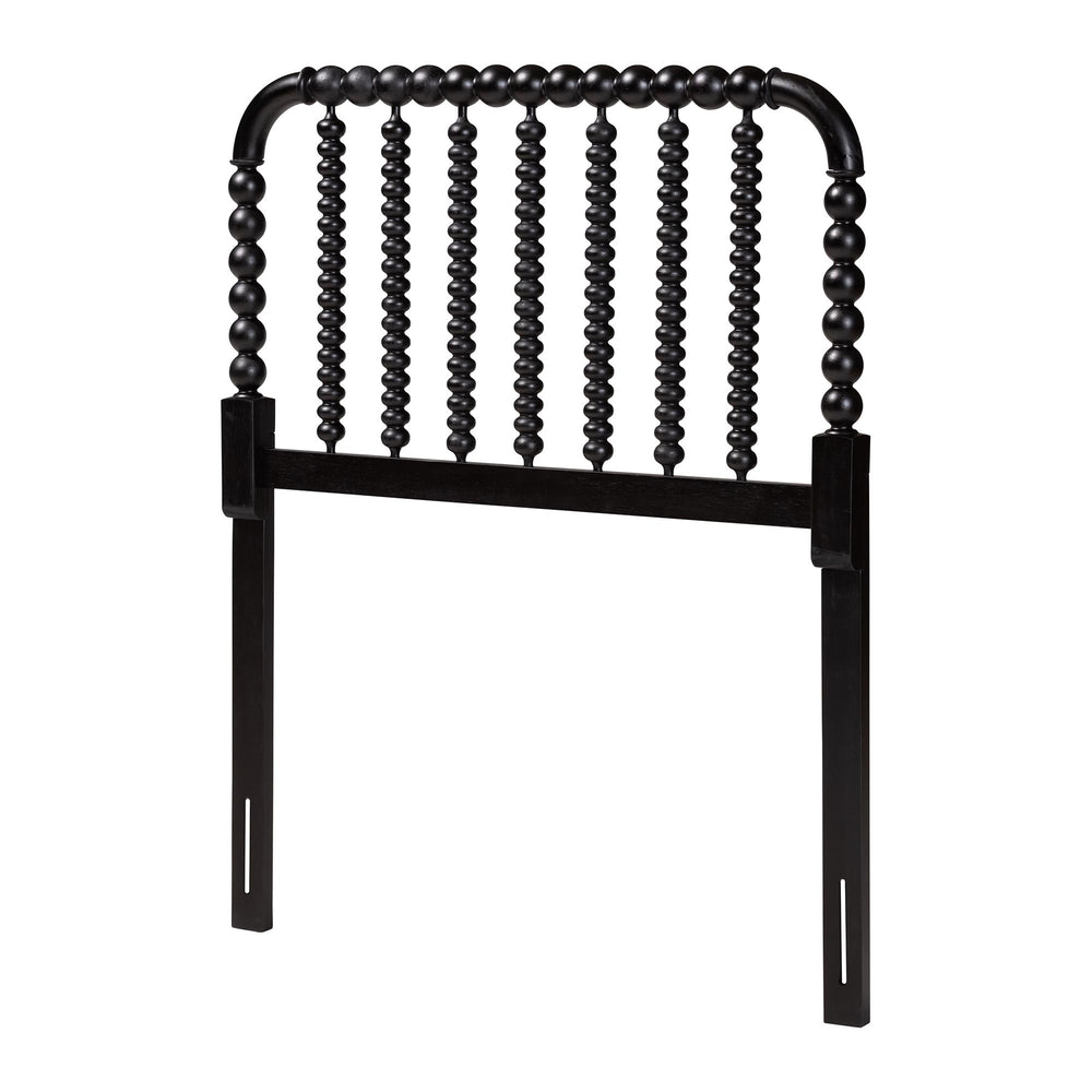 Baxton Studio Baxton Studio Finley Solid Wood Bobbin Spindle Headboard Cottage Farmhouse Bedroom Accent MG9820-Black-Twin-Headboard