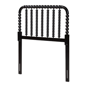 Baxton Studio Baxton Studio Finley Solid Wood Bobbin Spindle Headboard Cottage Farmhouse Bedroom Accent MG9820-Black-Twin-Headboard