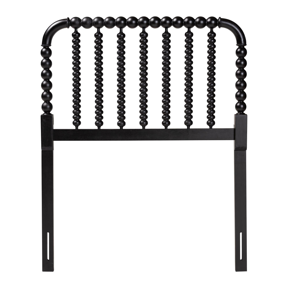Baxton Studio Baxton Studio Finley Solid Wood Bobbin Spindle Headboard Cottage Farmhouse Bedroom Accent MG9820-Black-Twin-Headboard