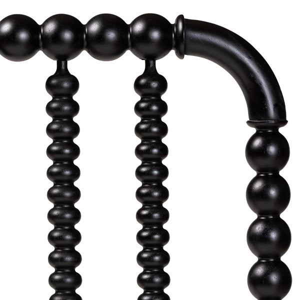 Baxton Studio Baxton Studio Finley Solid Wood Bobbin Spindle Headboard Cottage Farmhouse Bedroom Accent MG9820-Black-Twin-Headboard