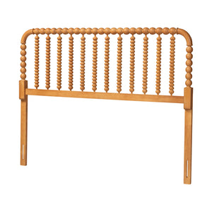 Baxton Studio Finley Solid Rubberwood Bobbin Spindle Headboard for Cottage Farmhouse Bedroom