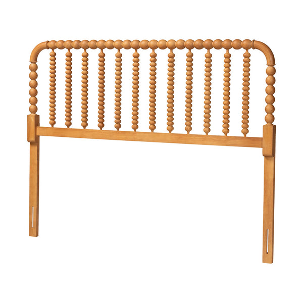 Baxton Studio Finley Solid Rubberwood Bobbin Spindle Headboard for Cottage Farmhouse Bedroom