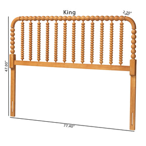 Baxton Studio Finley Solid Rubberwood Bobbin Spindle Headboard for Cottage Farmhouse Bedroom