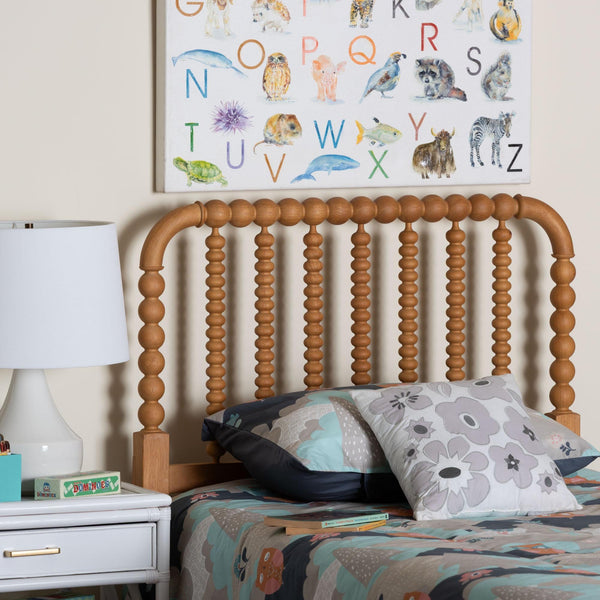 Baxton Studio Baxton Studio Finley Solid Wood Bobbin Spindle Headboard for Farmhouse Twin Bedroom MG9820-NT Oak-Twin-Headboard