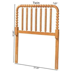 Baxton Studio Baxton Studio Finley Solid Wood Bobbin Spindle Headboard for Farmhouse Twin Bedroom MG9820-NT Oak-Twin-Headboard