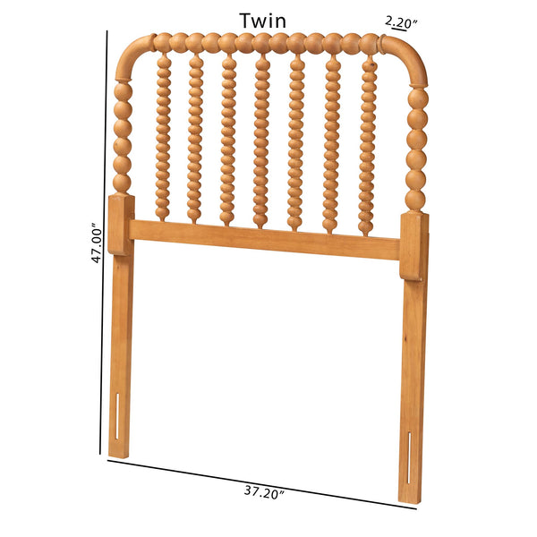 Baxton Studio Baxton Studio Finley Solid Wood Bobbin Spindle Headboard for Farmhouse Twin Bedroom MG9820-NT Oak-Twin-Headboard