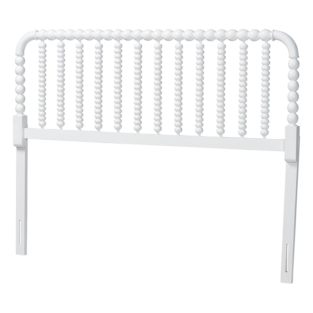 Baxton Studio Baxton Studio Finley Solid Wood Bobbin Spindle Headboard for Cottage Farmhouse Bedroom MG9820-White-Full-Headboard
