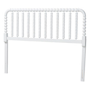 Baxton Studio Baxton Studio Finley Solid Rubberwood Bobbin Spindle Headboard for Cottage Farmhouse Bedroom White + Queen MG9820-White-Queen-Headboard