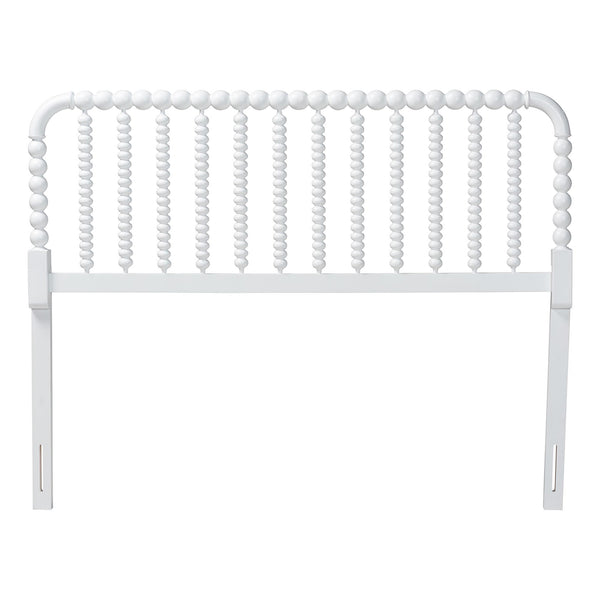 Baxton Studio Finley Solid Rubberwood Bobbin Spindle Headboard for Cottage Farmhouse Bedroom