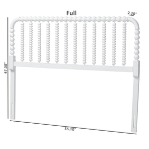 Baxton Studio Finley Solid Rubberwood Bobbin Spindle Headboard for Cottage Farmhouse Bedroom