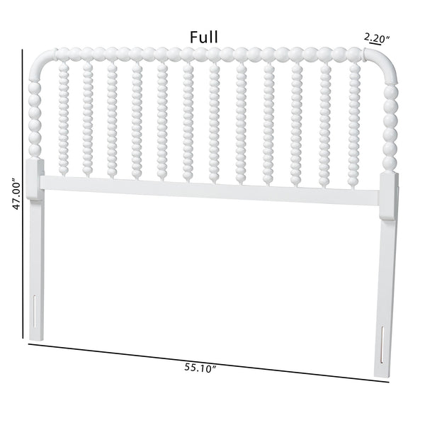 Baxton Studio Finley Solid Rubberwood Bobbin Spindle Headboard for Cottage Farmhouse Bedroom