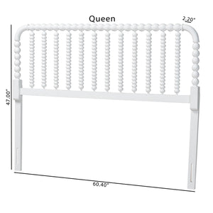 Baxton Studio Finley Solid Rubberwood Bobbin Spindle Headboard for Cottage Farmhouse Bedroom